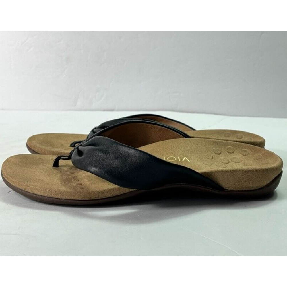 Vionic Black & Tan Flip Flop Sandals